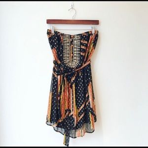 Orange and blue dress
